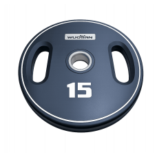 Блини диски гумові з подвійним хватом та металевою втулкою Wuotan WD.15 ø51мм 15кг чорний, гума