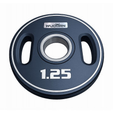 Блини диски поліуретанові з подвійним хватом Wuotan WDP.1.25  ​​ø51мм 1.25кг чорний