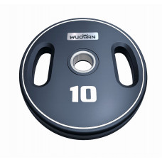 Блини диски поліуретанові з подвійним хватом Wuotan WDP.10  ​​ø51мм 10кг чорний