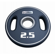 Блини диски поліуретанові з подвійним хватом Wuotan WDP.2.5  ​​ø51мм 2.5кг чорний