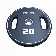 Блини диски поліуретанові з подвійним хватом Wuotan WDP.20  ​​ø51мм 20кг чорний