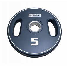 Блини диски поліуретанові з подвійним хватом Wuotan WDP.5  ​​ø51мм 5кг чорний