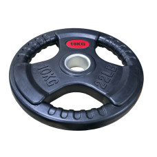 Блини диски гумові з потрійним хватом та металевою втулкою Wuotan WD.10 ø51мм 10кг чорний, гума