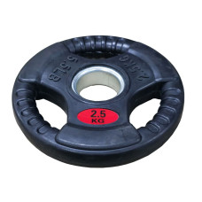 Блини диски гумові з потрійним хватом та металевою втулкою Wuotan WD.02.5 ø51мм 2.5кг чорний, гума