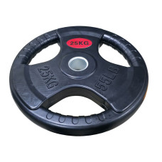 Блини диски гумові з потрійним хватом та металевою втулкою Wuotan WD.25 ø51мм 25кг чорний, гума