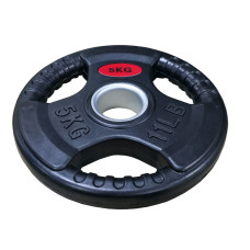 Блини диски гумові з потрійним хватом та металевою втулкою Wuotan WD.05 ø51мм 5кг чорний, гума