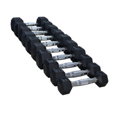 Гексагональний гантельний ряд  1-10 кг (10 пар) Загальна вага 110 кг