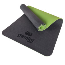 Килимок для фітнесу та йоги TPE+TC 6мм Gemini Pro GE-6BGR