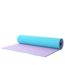 Килимок для фітнесу та йоги TPE+TC 6мм TPE-6BLP