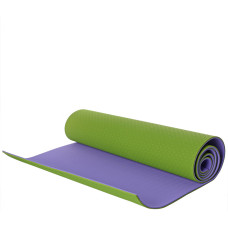 Килимок для фітнесу та йоги TPE+TC 6мм TPE-6GRV