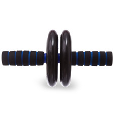 Колесо для пресса (ролик гимнастический) двойное пластик с ковриком GI-1778 Желтый