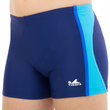 Плавки боксери для хлопчиків для плавання YINGFA вік 4-16 років синій-блакитний 24S653-2    14