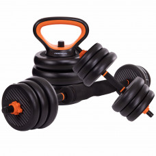 Набір трансформер гантелі гиря штанга упори 6в1 FED 25кг чорний SC-80016-25