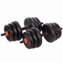 Набір трансформер гантелі гиря штанга упори 6в1 FED 25кг чорний SC-80016-25