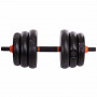 Набір трансформер гантелі гиря штанга упори 6в1 FED 25кг чорний SC-80016-25