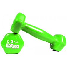 Гантель для фитнеса с виниловым покрытием 2шт GoDo GD-0.5GR