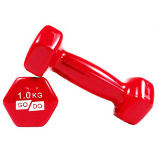 Гантель для фитнеса с виниловым покрытием 2шт GoDo GD-1.0R