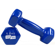 Гантель для фитнеса с виниловым покрытием 2шт GoDo GD-1.0BL