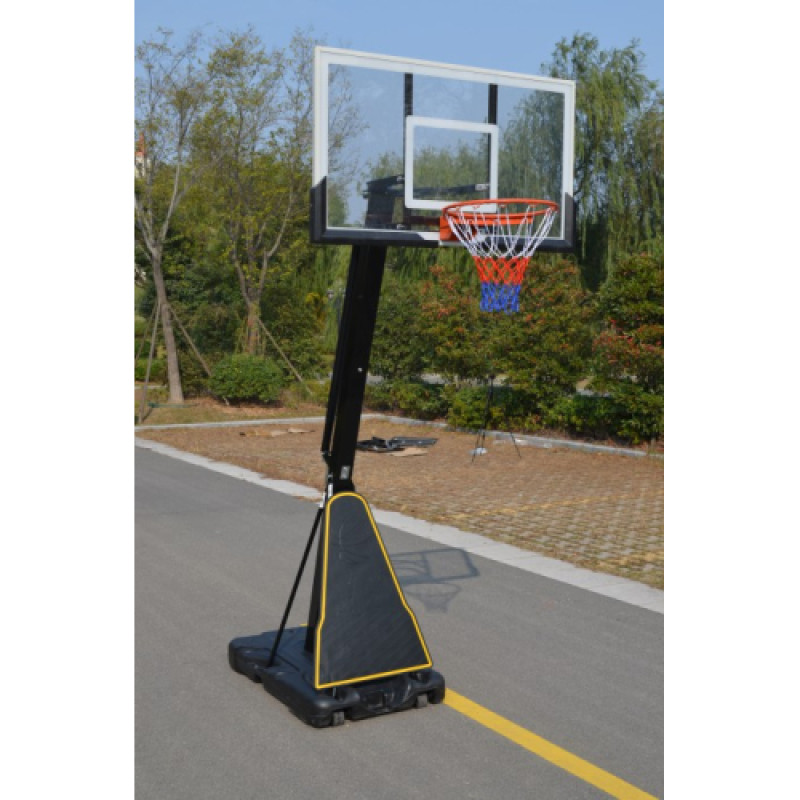 Стойка баскетбольная мобильная SP-Sport DELUX S027 (щит-PC размер 136х80см, кольцо-сталь (16мм) d-45см, регул.высота 230-305см)уп. в 1ящ