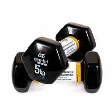 Гантели для фитнеса Gemini Sport с виниловым покрытием 2×5 кг GSD-5.0BK