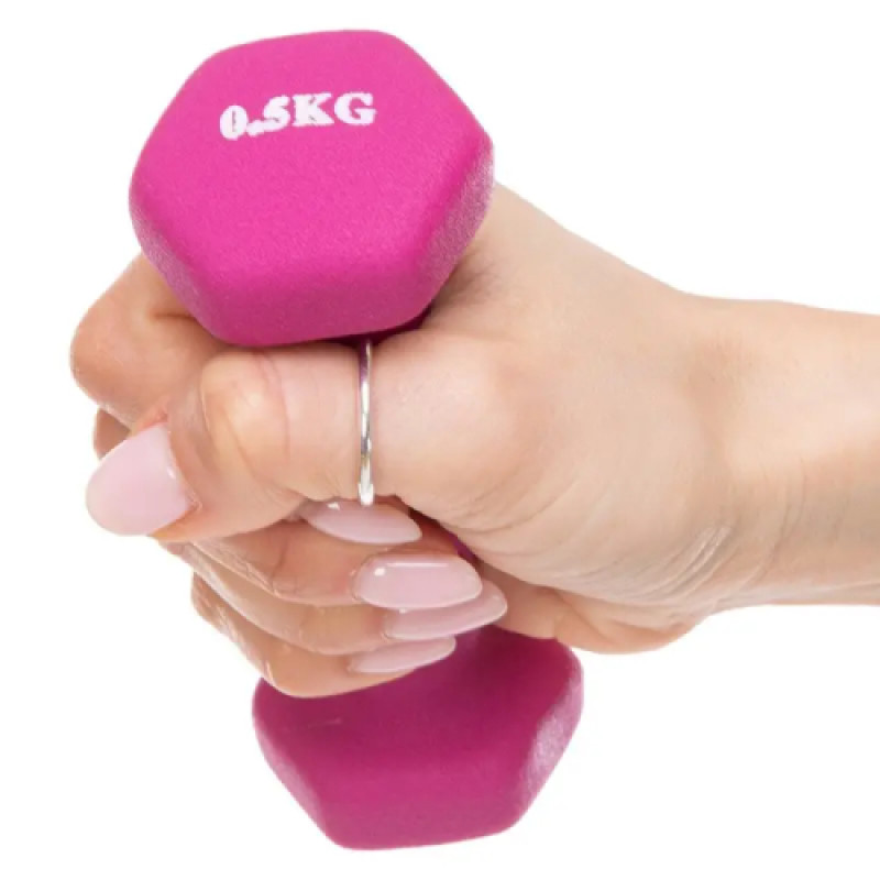 Гантель для фітнесу з неопреновим покриттям Generation Fitness FF51D4A-0.5kg (рожевий)