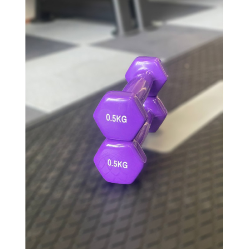 Гантель для фітнесу з вініловим покриттям Generation Fitness FF51D3A-0.5kg (фіолетовий)
