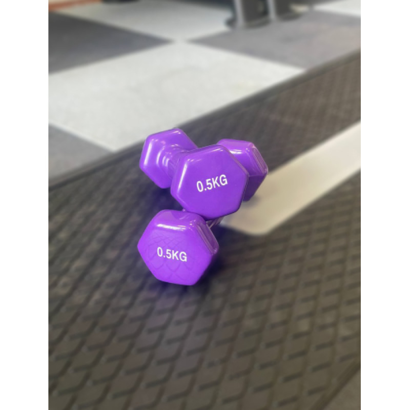 Гантель для фітнесу з вініловим покриттям Generation Fitness FF51D3A-0.5kg (фіолетовий)