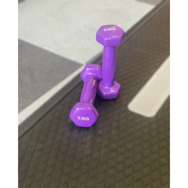 Гантель для фітнесу з вініловим покриттям Generation Fitness FF51D3A-0.5kg (фіолетовий)