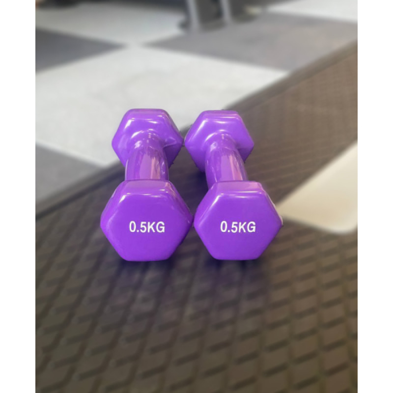 Гантель для фітнесу з вініловим покриттям Generation Fitness FF51D3A-0.5kg (фіолетовий)
