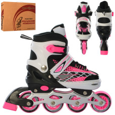 Ролики Profi Roller A 4140-S-P размер 31-34 Розовый-черный