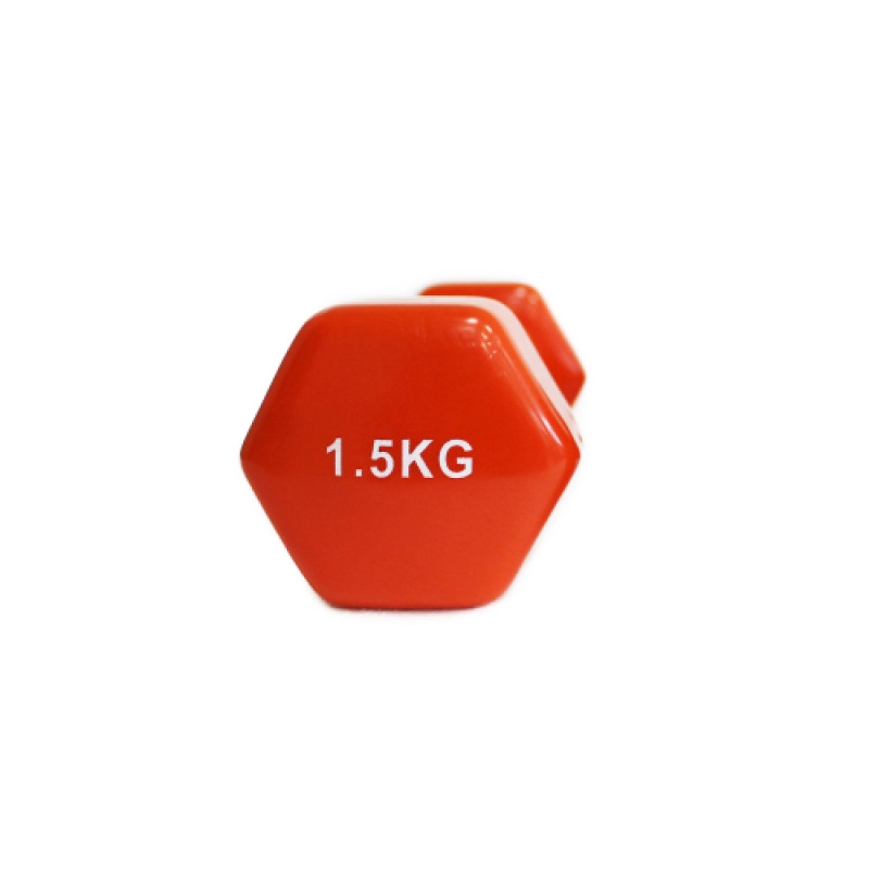 Вінілова гантель для фітнесу Generation Fitness FF51D3A-1.5kg (помаранчевий)