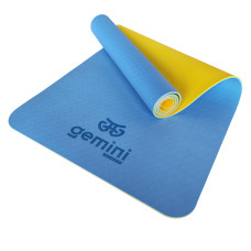 Килимок для фітнесу та йоги TPE+TC 6мм Gemini Pro GE-6TSY