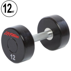 Гантель цельная профессиональная LIFE FITNESS GA-80081-12 1шт 12кг