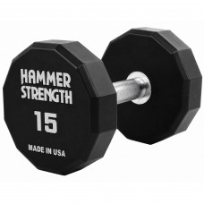 Гантель цельная профессиональная с полиуретановым покрытием 1штука HAMMER STRENGHT TA-9215-15 (1х15кг) (полиуретановое покрытие, вес 15кг)