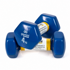 Гантели для фитнеса Gemini Sport с виниловым покрытием 2×4 кг GSD-4.0BL