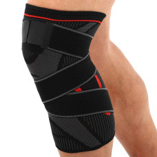 Наколінник еластичний бандаж з фіксуючим ременем SIBOTE 1шт ST-7213