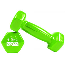 Гантель для фитнеса с виниловым покрытием 2шт GoDo GD-1.0GR