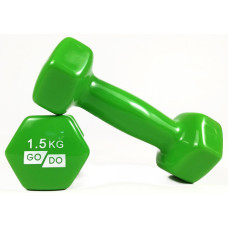 Гантель для фитнеса с виниловым покрытием 2шт GoDo GD-1.5GR