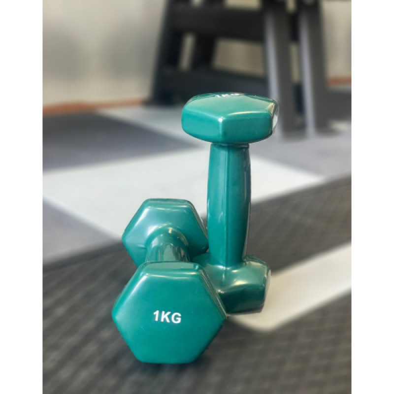 Гантель для фітнесу з вініловим покриттям Generation Fitness FF51D3A-1kg (темно-зелений)