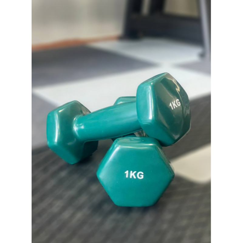 Гантель для фітнесу з вініловим покриттям Generation Fitness FF51D3A-1kg (темно-зелений)