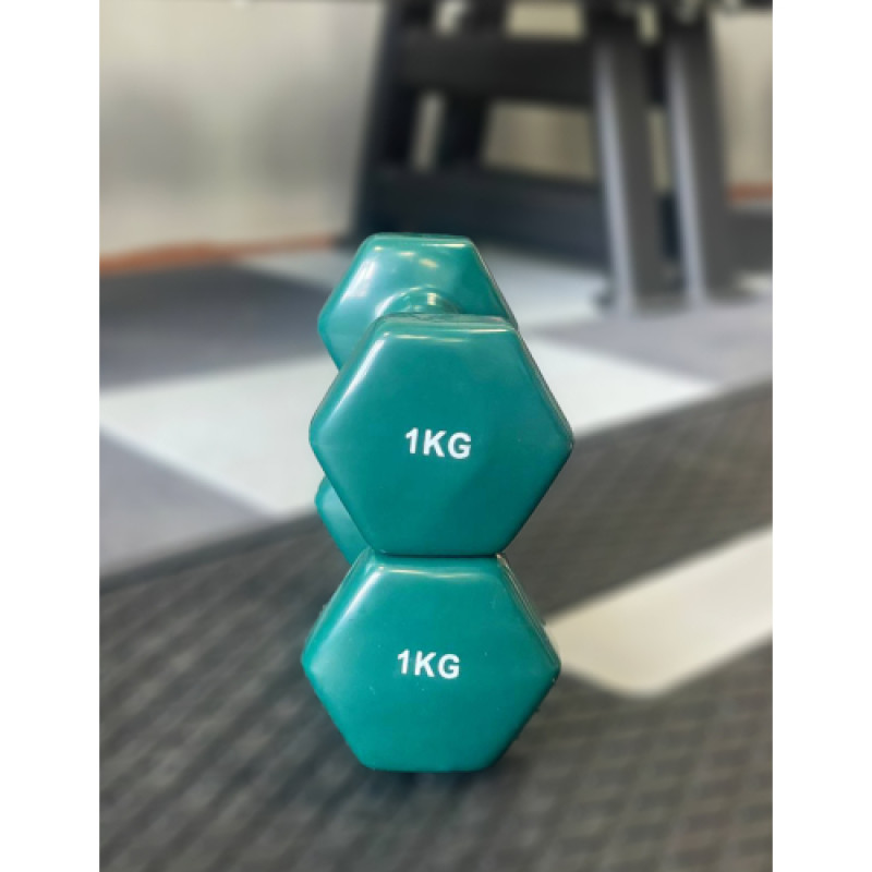 Гантель для фітнесу з вініловим покриттям Generation Fitness FF51D3A-1kg (темно-зелений)