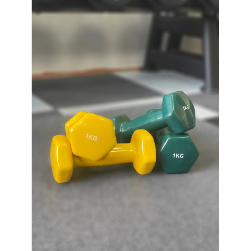 Гантель для фітнесу з вініловим покриттям Generation Fitness FF51D3A-1kg (темно-зелений)