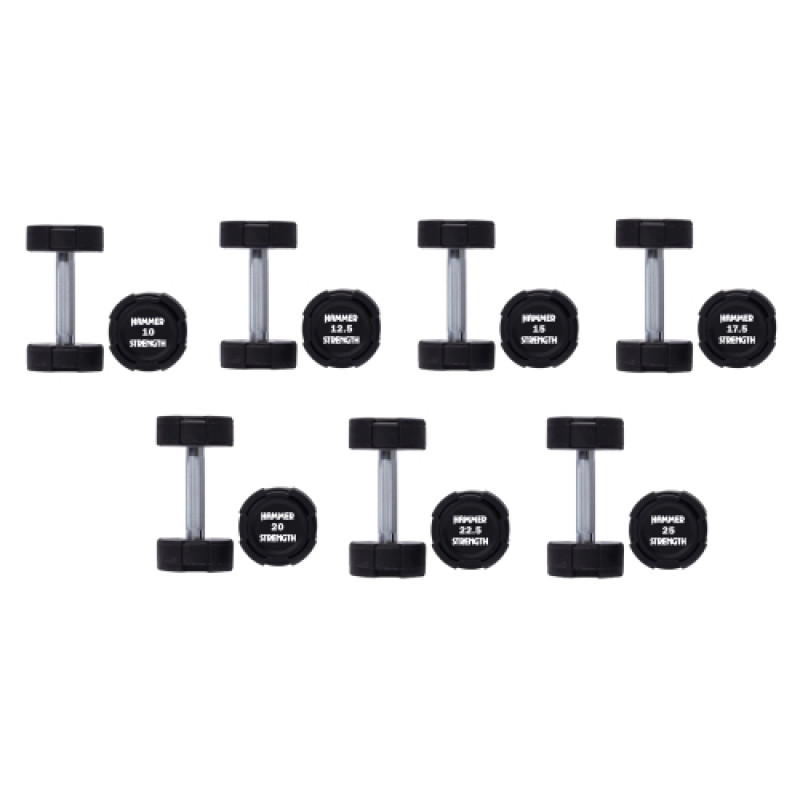 Гантельний ряд 10-25 кг Hammer Strength TPU (7 пар) 245 кг