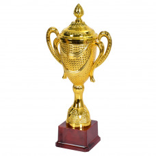 Спортивный кубок с ручками и крышкой, 30 см, золотой 4965-2