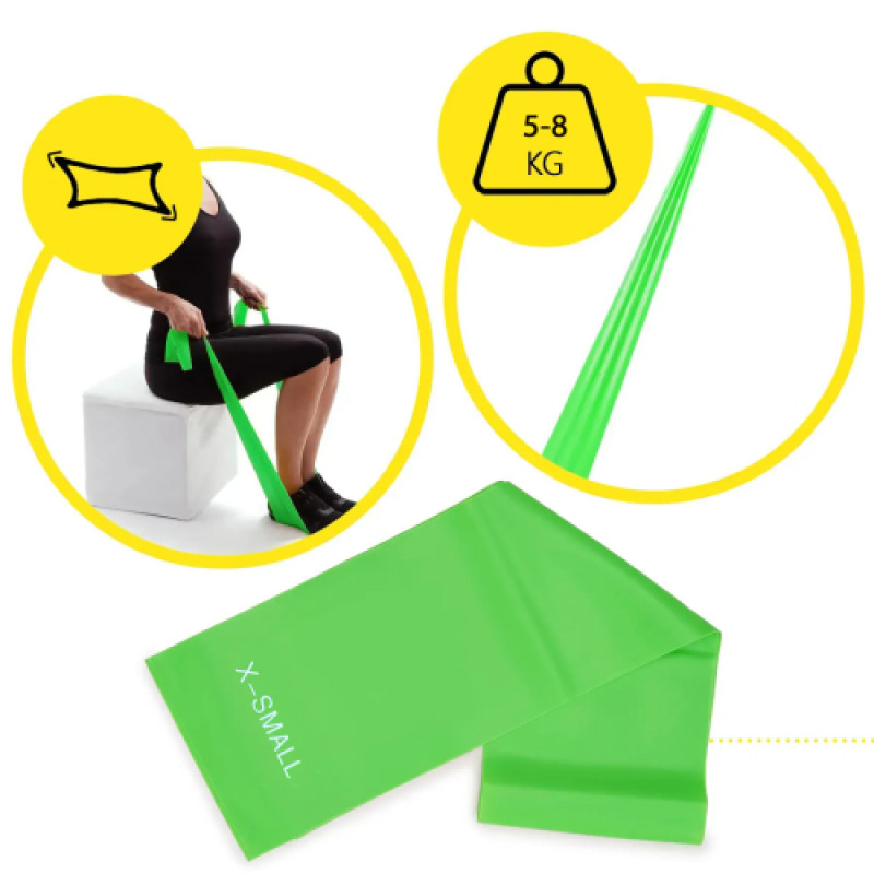 Стрічка-еспандер 5-8 кг 200х15х0.3 см XS green Generation Fitness