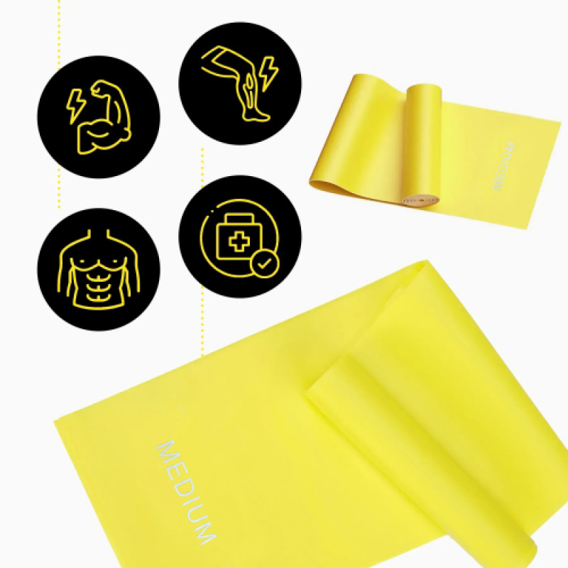 Стрічка-еспандер 9-12 кг 200х15х0.5 см M yellow Generation Fitness