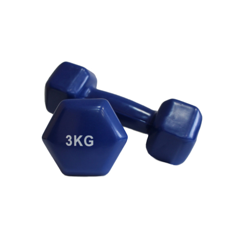 Вінілова гантель для фітнесу Generation Fitness FF51D3A-3kg (синій)