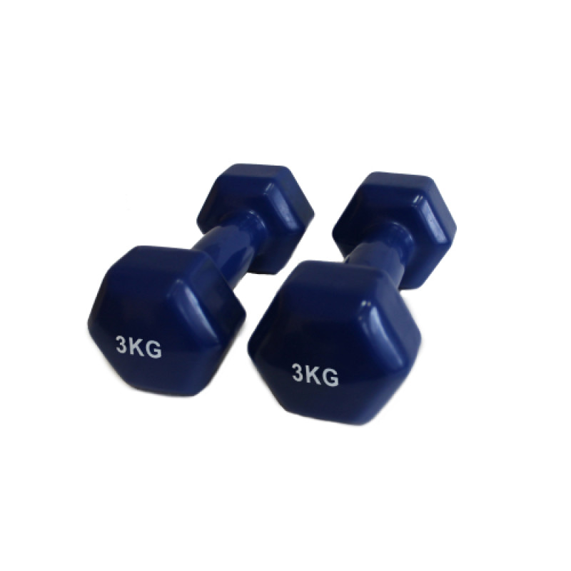 Вінілова гантель для фітнесу Generation Fitness FF51D3A-3kg (синій)