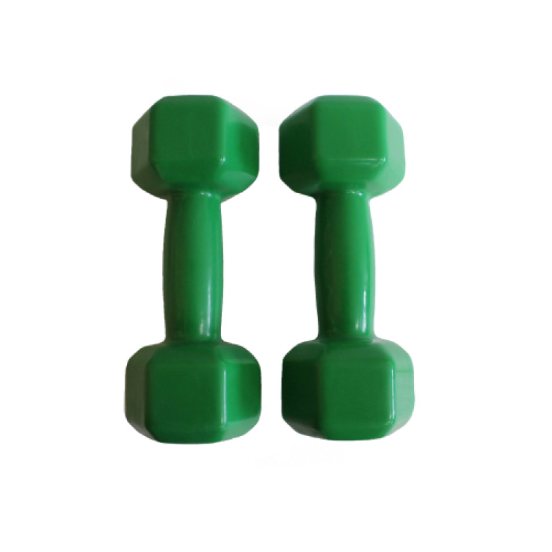 Вінілова гантель для фітнесу Generation Fitness FF51D3A-4kg (зелений)