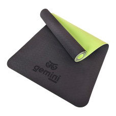 Килимок для фітнесу та йоги TPE+TC 6мм Gemini Pro GE-6BLGR